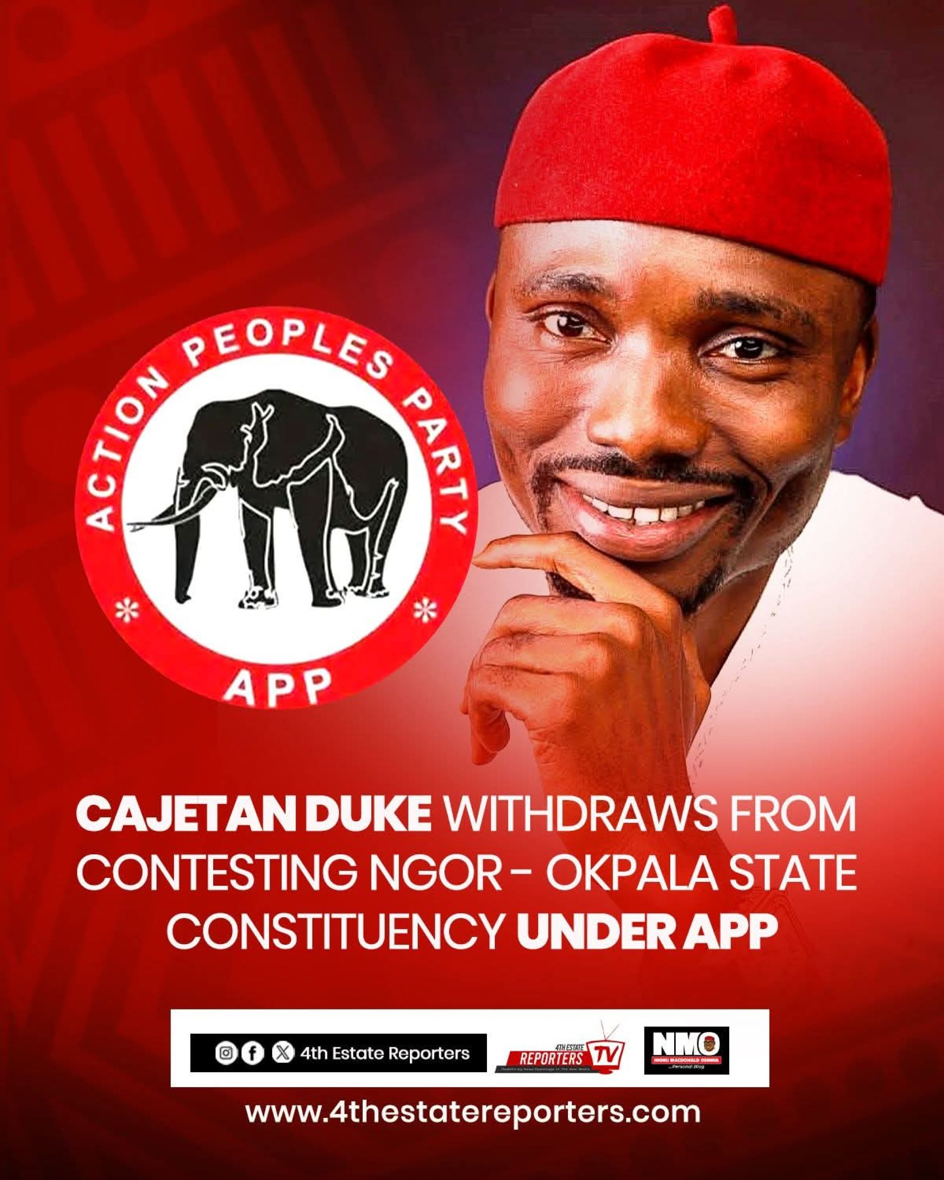 Former Spokesperson of the Imo APP Cajetan Duke Withdraws from contesting Ngor-Okpala State Constituency Election