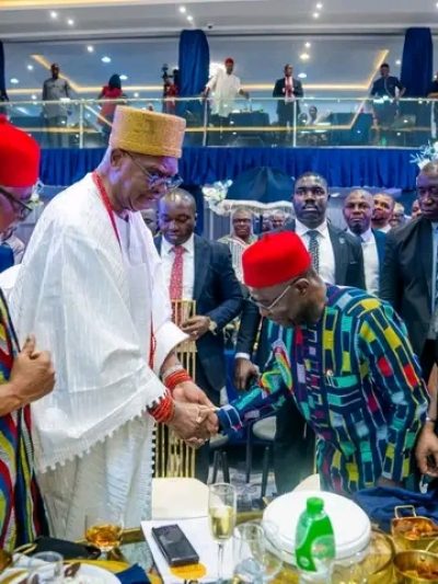 GOVERNOR ALEX OTTI CELEBRATES IGWE ACHEBE AT 85, DESCRIBES HIM AS A SYMBOL OF CULTURAL EXCELLENCE AND RESPECT FOR TRADITIONAL LEADERSHIP