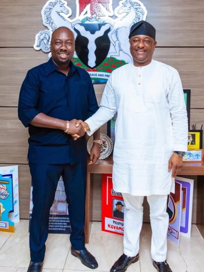 OBI CUBANA PAYS A COURTESY CALL ON FESTUS KEYAMO, SHARES PROGRESS REPORTS OF THE CITY BOY MOVEMENT IN THE SOUTH EAST 