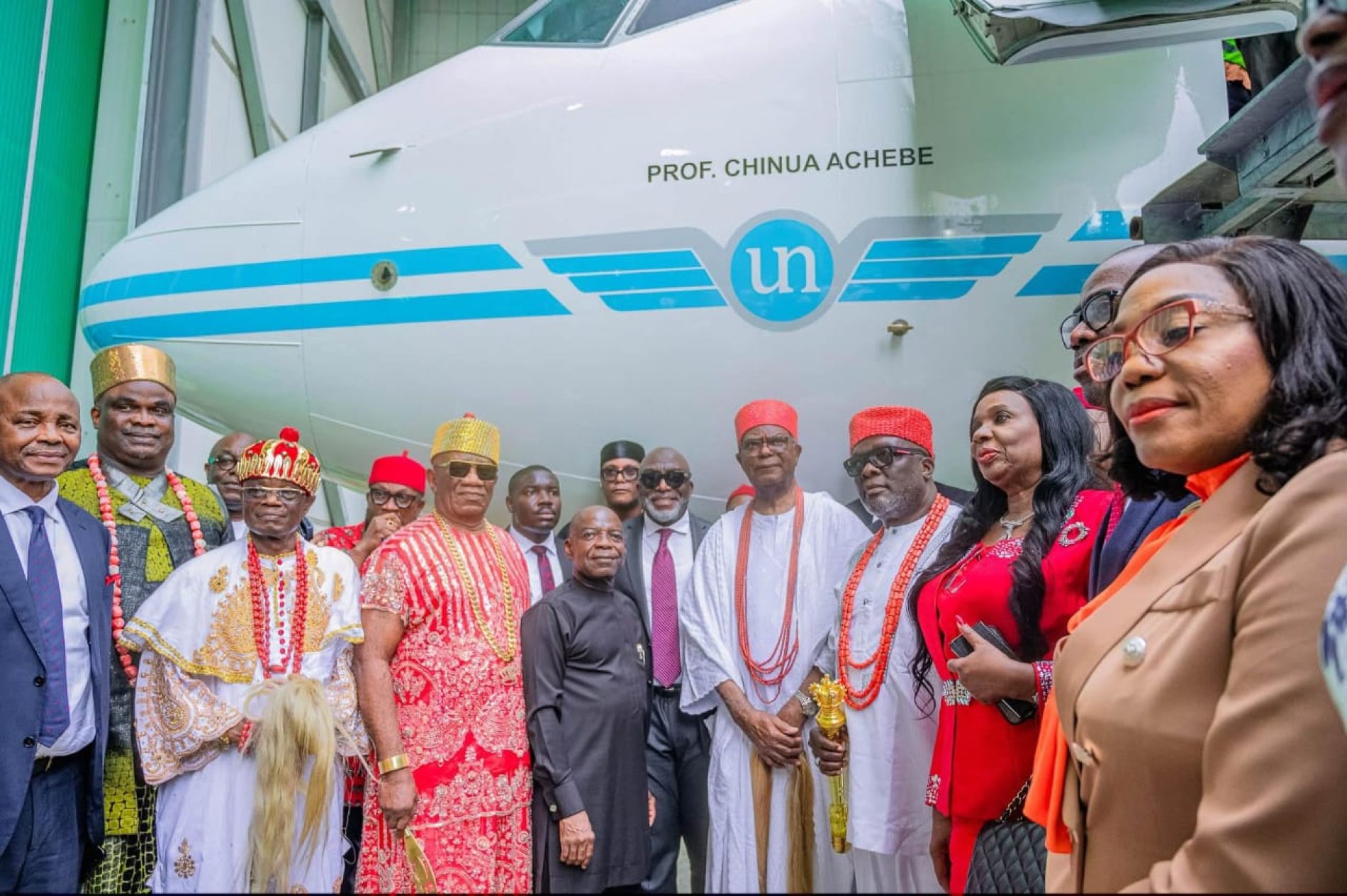 UNITED NIGERIA AIRLINES HONOURS OBI OF ONITSHA, CHINUA ACHEBE AS IT UNVEILS TWO BOEING 737 AIRCRAFTS 
