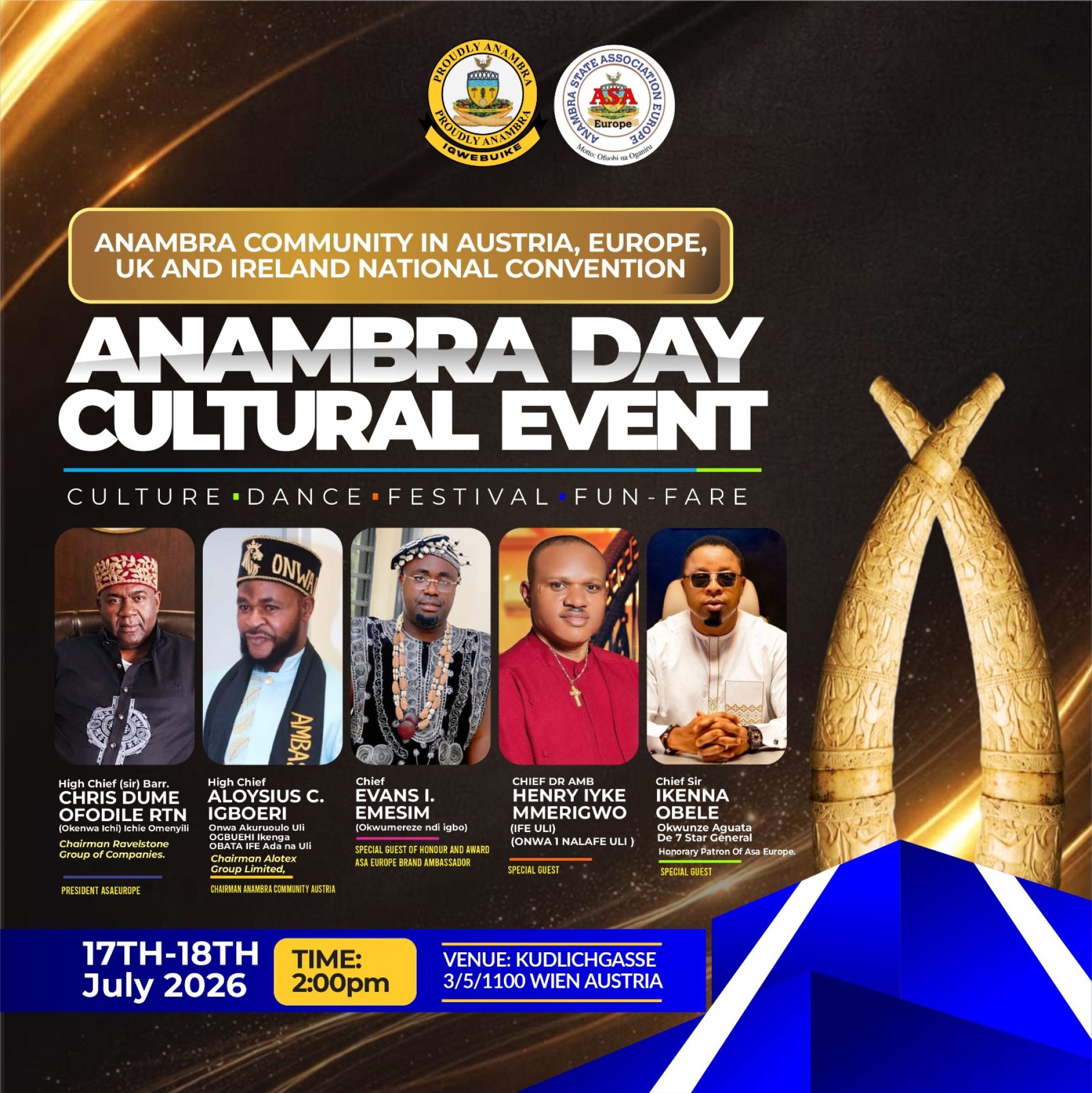 Anambra State Association Europe nominates High Chief Sir Anthony Ikenna Obele as honorary patron , celebrates distinguished business leaders with awards