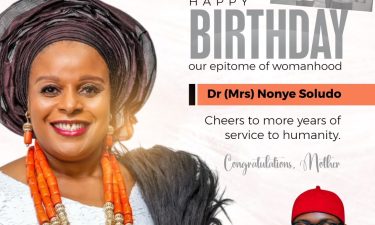 DR CHIBUEZE OFOBUIKE FELICITATES WITH MAMA ANAMBRA, DR (MRS) NONYE FRANCES SOLUDO