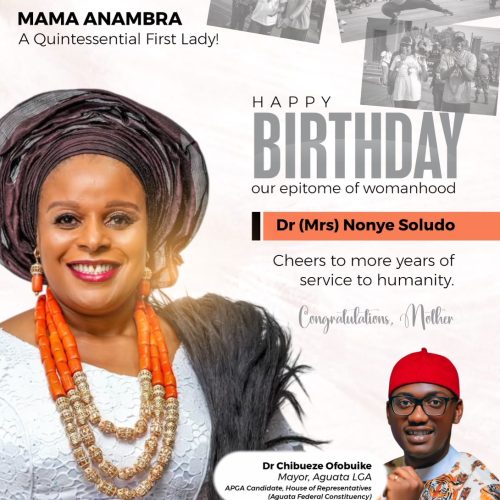 DR CHIBUEZE OFOBUIKE FELICITATES WITH MAMA ANAMBRA, DR (MRS) NONYE FRANCES SOLUDO