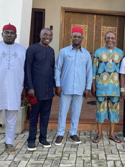 APGA CANDIDATE, HON. IKENNA IYIEGBU, PAYS COURTESY VISIT TO CHIEF OSITA CHIDOKA (IKE OBOSI)