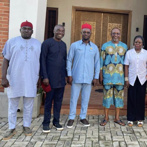 APGA CANDIDATE, HON. IKENNA IYIEGBU, PAYS COURTESY VISIT TO CHIEF OSITA CHIDOKA (IKE OBOSI)